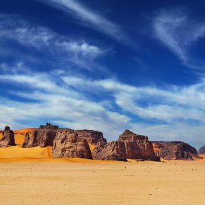 Sand dunes and rocks, Sahara Desert, Algeria